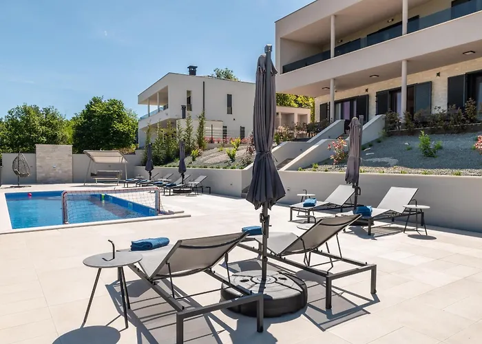 Villa Callista Near Labin For 10 Persons With Kids Playground, Fitness And Heated Pool