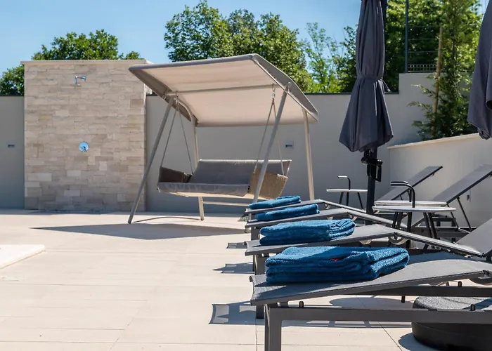 Villa Callista Near Labin For 10 Persons With Kids Playground, Fitness And Heated Pool